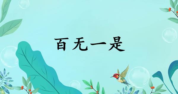 百无一是