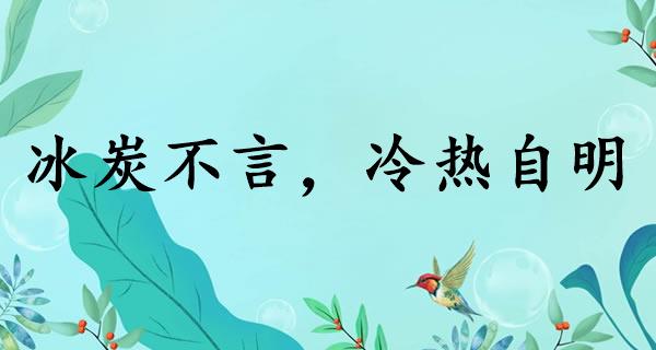 冰炭不言，冷热自明