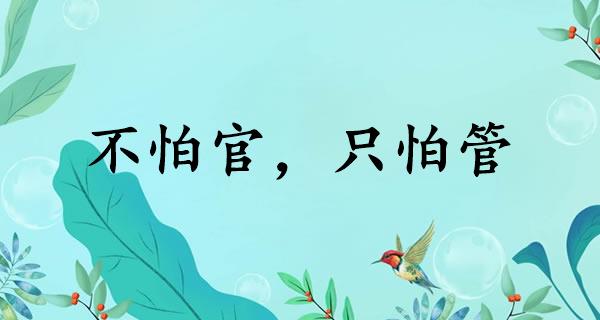 不怕官,只怕管