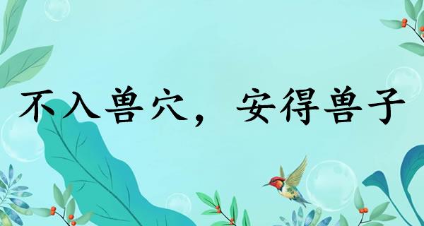 不入兽穴，安得兽子