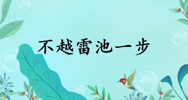 不越雷池一步