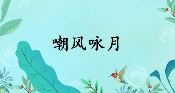 嘲风咏月