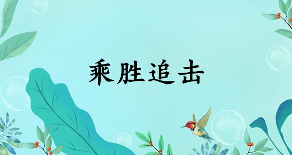 乘胜追击