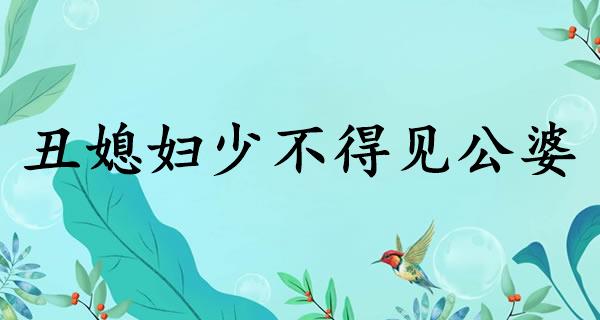 丑媳妇少不得见公婆