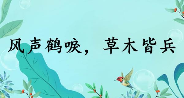 风声鹤唳,草木皆兵