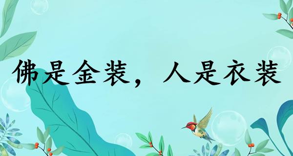 佛是金装，人是衣装