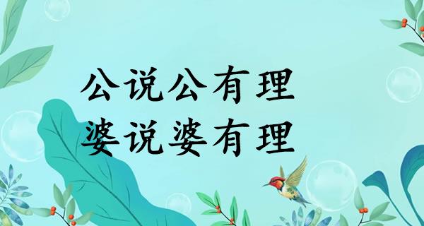 公说公有理，婆说婆有理