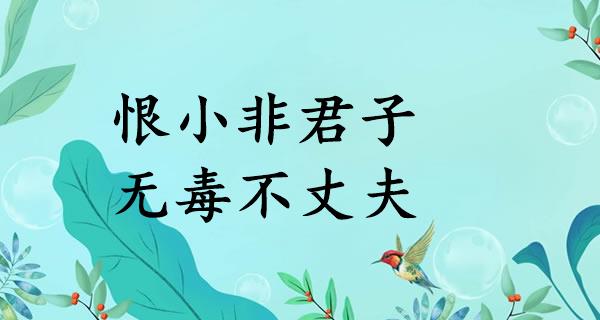 恨小非君子，无毒不丈夫