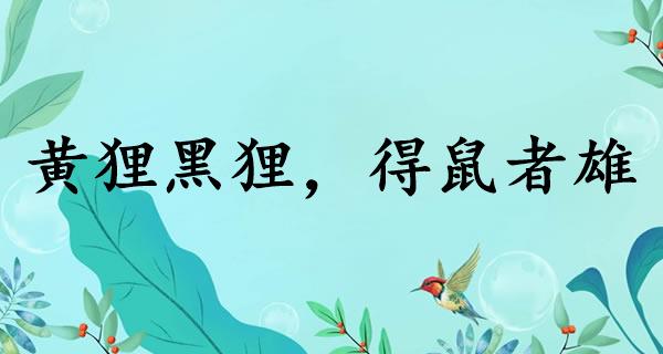 黄狸黑狸，得鼠者雄