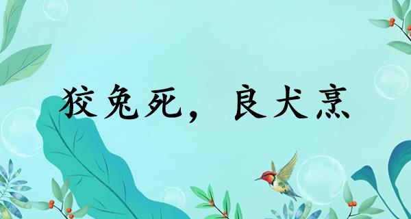 狡兔死，良犬烹