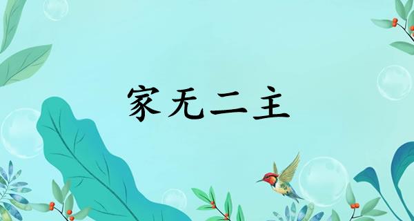 家无二主