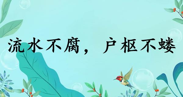 流水不腐，户枢不蝼