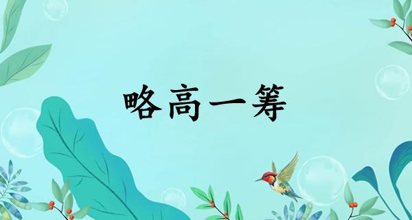 略高一筹