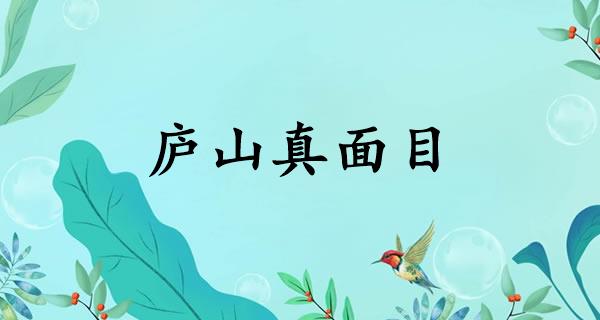 庐山真面目