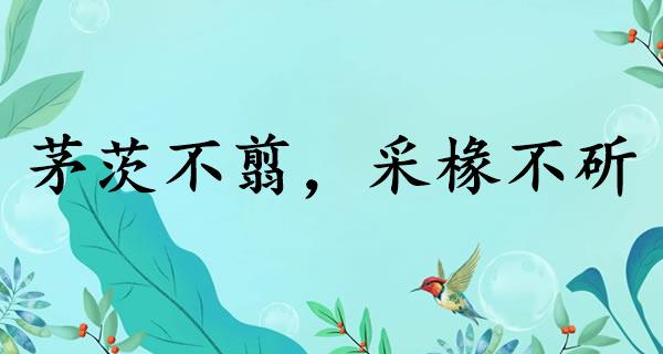茅茨不翦，采椽不斫