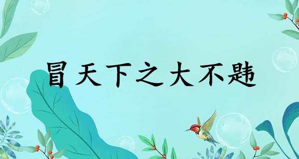 冒天下之大不韪
