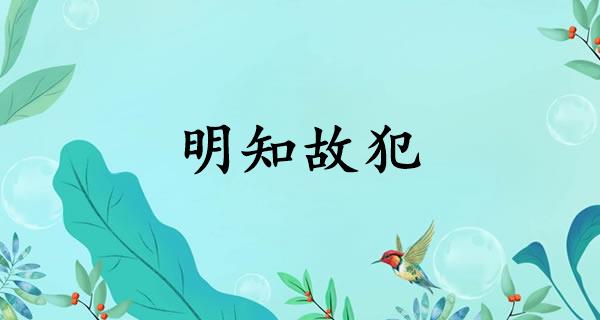 明知故犯