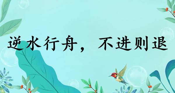 逆水行舟，不进则退