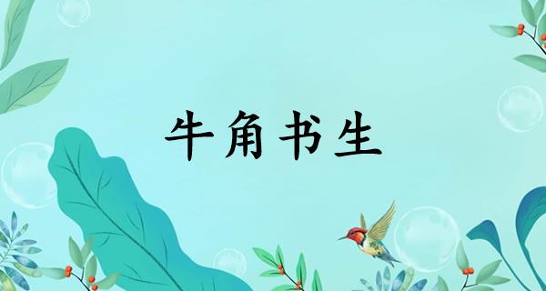 牛角书生