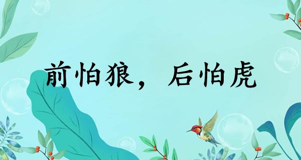 前怕狼，后怕虎