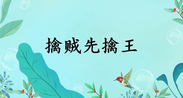 擒贼先擒王