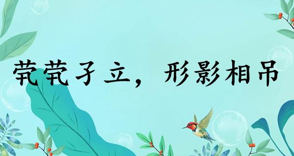 茕茕孑立,形影相吊