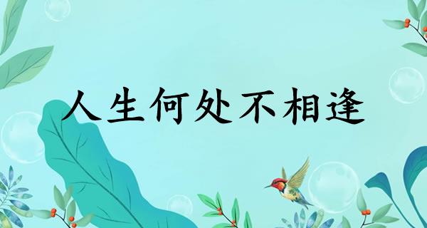 人生何处不相逢