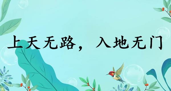 上天无路,入地无门