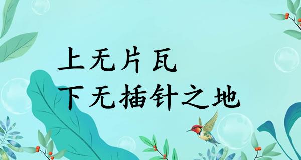 上无片瓦,下无插针之地