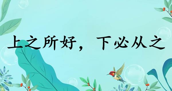 上之所好，下必从之