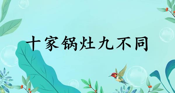 十家锅灶九不同