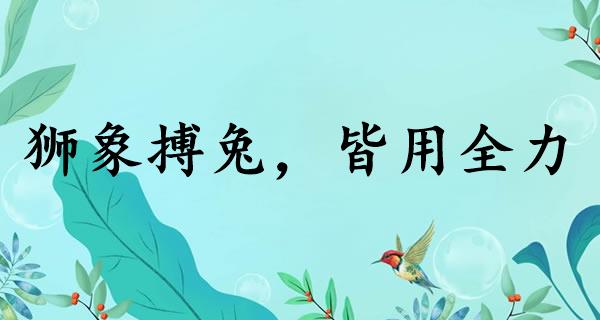 狮象搏兔，皆用全力