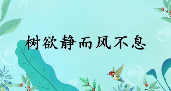 树欲静而风不息