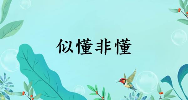 似懂非懂
