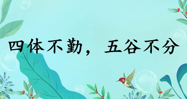四体不勤,五谷不分