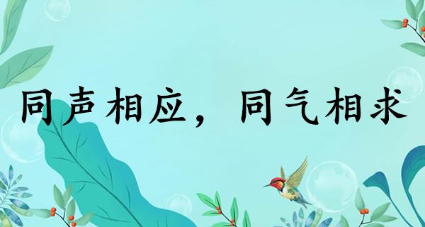 同声相应，同气相求