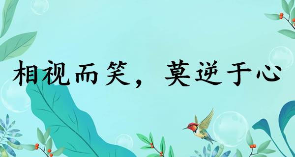 相视而笑，莫逆于心