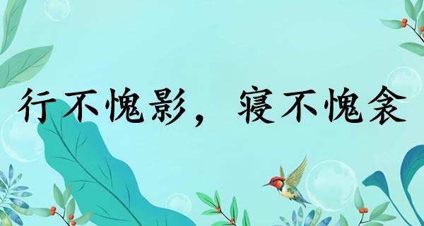 行不愧影，寝不愧衾