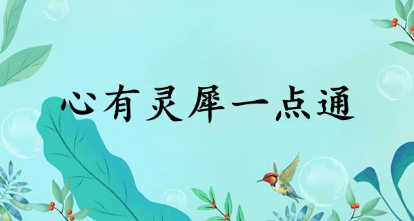 心有灵犀一点通