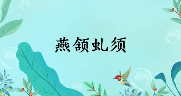 燕颔虬须