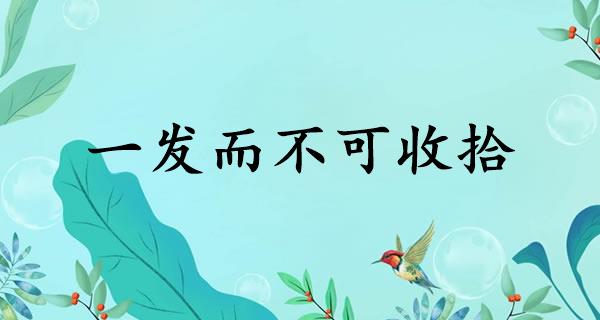 一发而不可收拾