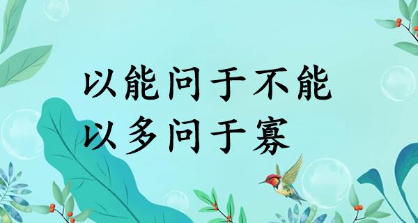 以能问于不能，以多问于寡