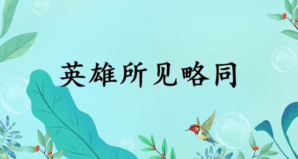 英雄所见略同