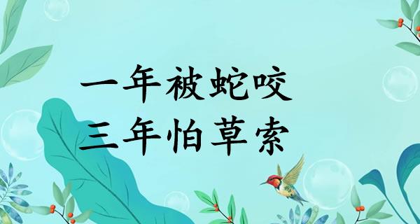 一年被蛇咬，三年怕草索