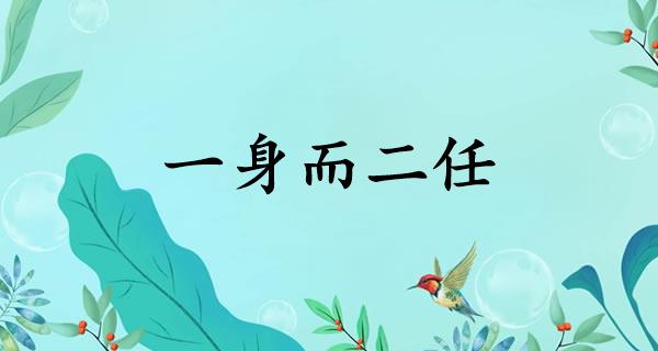 一身而二任