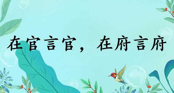 在官言官，在府言府