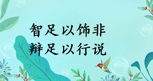 智足以饰非，辩足以行说